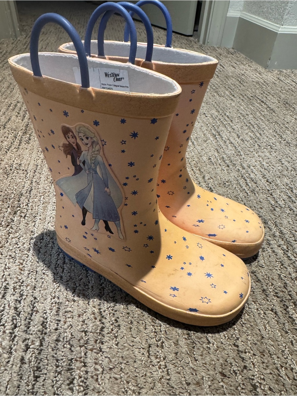 Western Chief Yellow Kids Elsa & Anna Snowflake Rain Boots